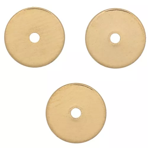 Perles rondelles Heishi - disques plats percés 6x0.5 mm - Doré à l'or fin x50
