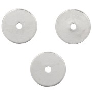 Perles rondelles Heishi - disques plats percés 6x0.5 mm - Argenté x10|raw }}