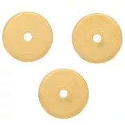 Perles rondelles Heishi - disques plats percés 6x1 mm - Doré à l'or fin x10