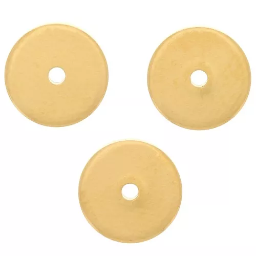 Perles rondelles Heishi - disques plats percés 6x1 mm - Doré à l'or fin x10