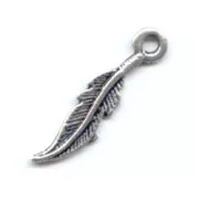 Pendentif plume 23x5 mm - Argenté vieilli x1