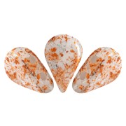 Perles en verre Amos® par Puca® 5x8 mm - Opaque White Tweedy x10g