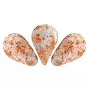 Perles en verre Amos® par Puca® 5x8 mm - Opaque White Tweedy x10g