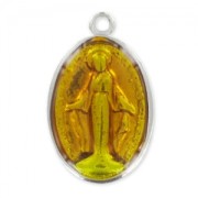 Médaille résine époxy Vierge 25 mm Topaz x1