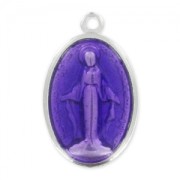 Médaille résine époxy Vierge 25 mm Purple x1|raw }}