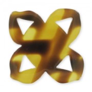 Intercalaire fleur 37 mm imitation corne Marron x1