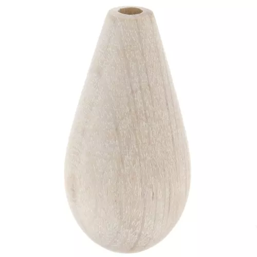 Grosse perle poire en bois brut à décorer par Puca® support bois Jesse - 30x15 mm