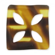 Intercalaire carré irrégulier 38 mm imitation corne Marron x1|raw }}