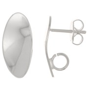 Clous d'oreilles ovale ondulé 18x8 mm - anneau ouvert - Placage Argent fin x2|raw }}