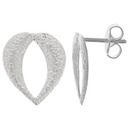 Clous d'oreilles coeur évidé martelé 16x13 mm - Placage Argent fin x2|raw }}