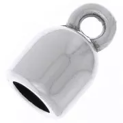 Embout pour cordon 5 mm - Placage Argent fin vieilli x1