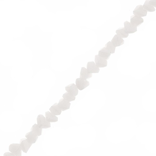 Perles en verre irrégulières facettées 3 mm - Beige x33cm