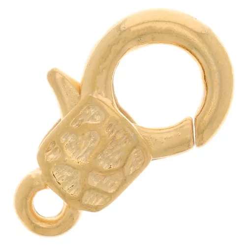Fermoir mousqueton décoré 15 mm - Doré à l'or fin x1
