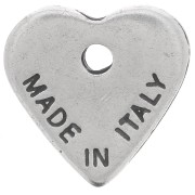 Breloque coeur 13 mm - Made in Italy - Argenté vieilli x1