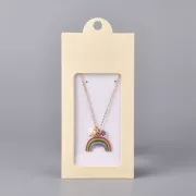 Emballage en carton avec son étiquette pour bijoux 13x6.5cm - Beige - Blanc x1