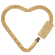 Fermoir coeur à visser 23x25 mm en Acier inoxydable 304L Doré x1