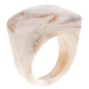 Bague large en résine - Taille 54 - Beige - Marron marbré x1|raw }}
