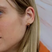 Boucles d'oreilles coeur 13x8 mm - Doré à l'or fin x2