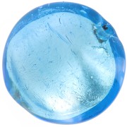 Bombée Murano 16 mm Aquamarine et feuille d'argent x1