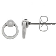 Boucles d'oreilles mini cercle 7 mm - Placage Argent fin vieilli x2