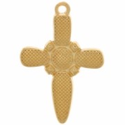 Pendentif croix 28x19 mm avec résine époxy - Doré à l'or fin - Multicolore x1