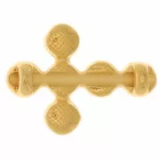 Intercalaire croix avec résine époxy 16x11 mm - Doré à l'or fin - Multicolore x1