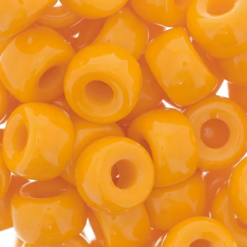 Perles gros trous - Pony Beads - 9 mm - Preciosa - Mandarine x15