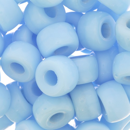Perles gros trous - Pony Beads - 9 mm - Preciosa - Bleu clair x15