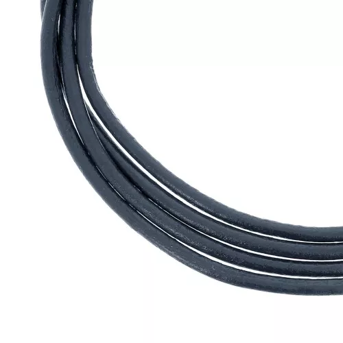 Cordon cuir 3 mm Bleu Nuit x 1 m