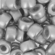 Perles gros trous - Pony Beads - 9 mm - Preciosa - Silver Mat x15