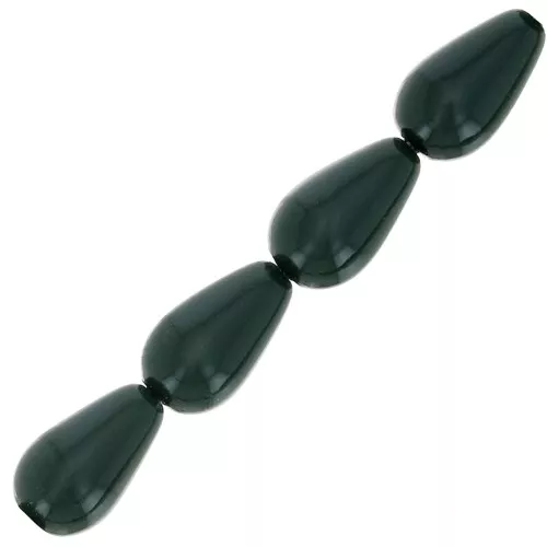 Perles nacrées Preciosa - Pearshape Pearl 10x6 mm - Malachite x10