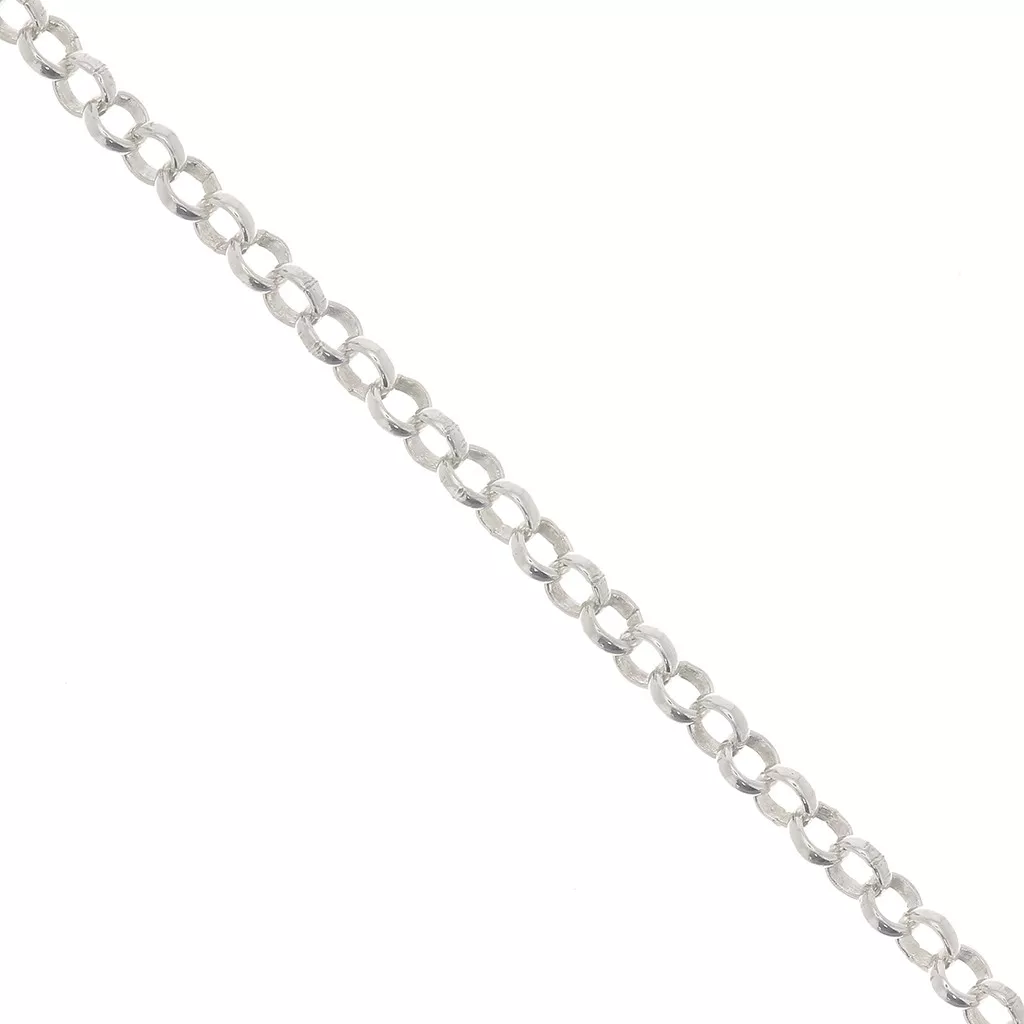 Chaîne De Collier Ancienne En Argent Massif - Maille Jaseron, Bijou Vintage, Occasion