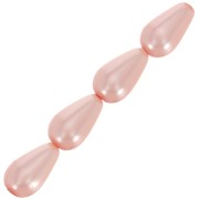 Perles nacrées Preciosa - Pearshape Pearl 10x6 mm - Peach x10