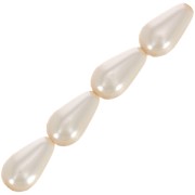Perles nacrées Preciosa - Pearshape Pearl 10x6 mm - Light Creamrose x10