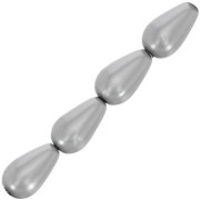 Perles nacrées Preciosa - Pearshape Pearl 10x6 mm - Light Grey x10