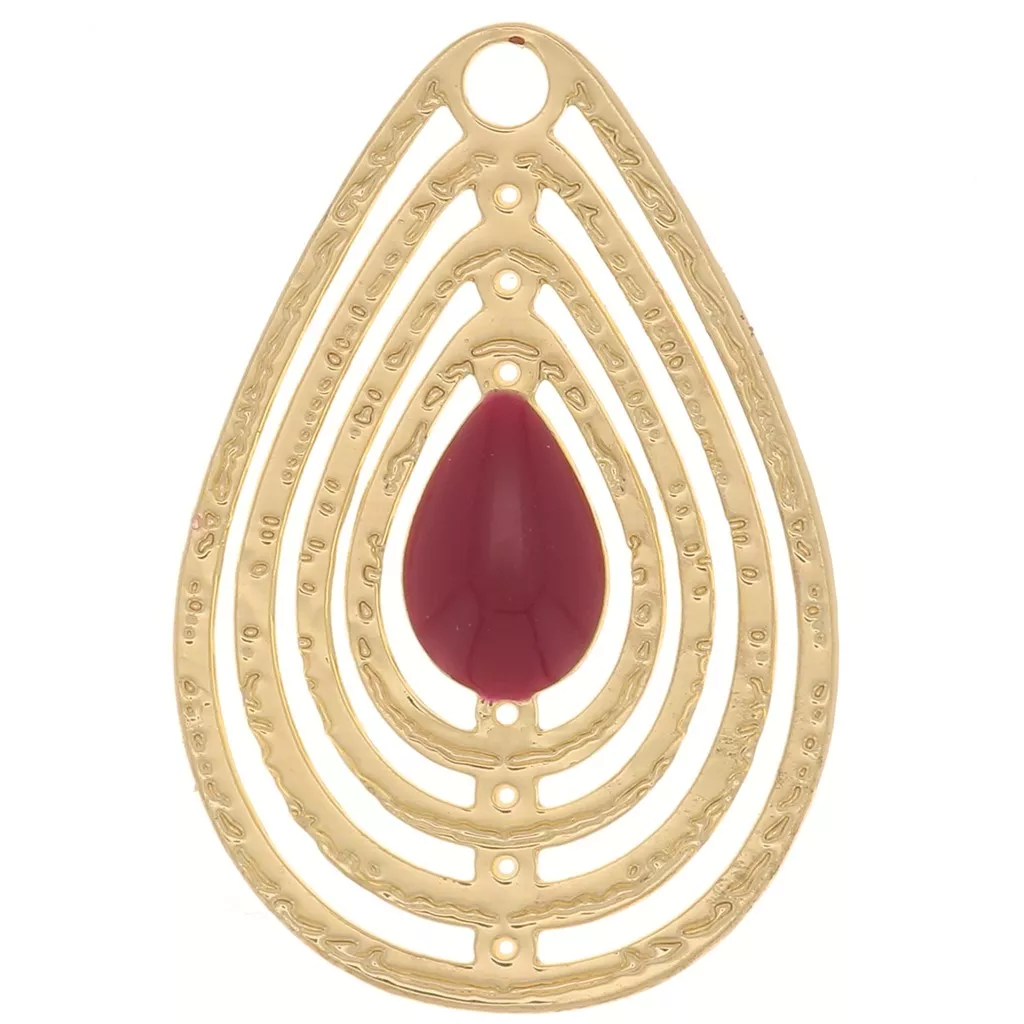 Lot De 6 Pendentifs Breloques Goutte En Acier Inoxydable Doré - 12x7 Mm - Hypoallergénique - Neuf