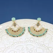 Intercalaire demi-lune multi-trous 35.5x18 mm - Doré x1