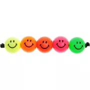 Assortiment de 21 perles rondes Smiley® 10 mm - Fluo - Noir