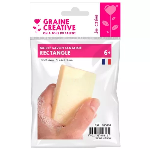 Moule pour fabrication de savon maison rectangle 7x4.5 cm - Transparent x1