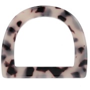 Passant pour anses de sac 44x52mm en acétate - Ecaille de tortue - Beige - Noir x1|raw }}