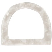 Passant pour anses de sac 44x52 mm en acétate - Ecaille de tortue - Blanc nacré x1|raw }}