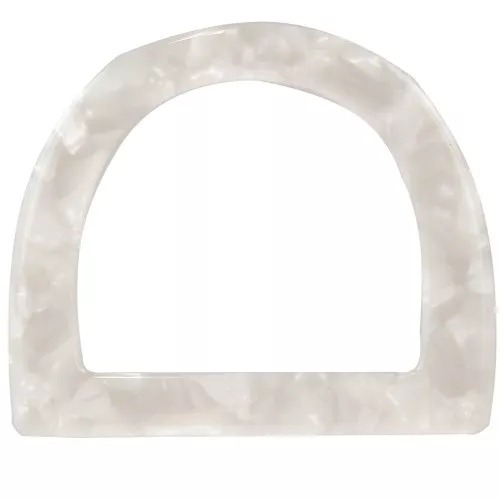 Passant pour anses de sac 44x52 mm en acétate - Ecaille de tortue - Blanc nacré x1