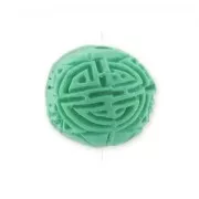 Ronde imitation Cinabre 12 mm Vert x1