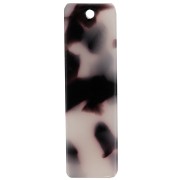 Pendentif rectangle 27x8 mm en acétate - Ecaille de tortue - Beige - Noir x1