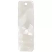 Pendentif rectangle 27x8 mm en acétate - Ecaille de tortue - Blanc nacré x1