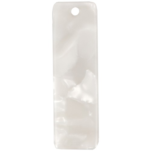 Pendentif rectangle en acétate 27x8 mm - Ecaille de tortue - Blanc nacré x1