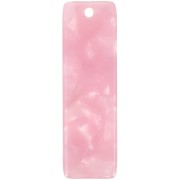 Pendentif rectangle en acétate 27x8 mm - Ecaille de tortue - Rose nacré x1