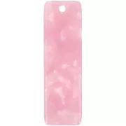 Rose - Pendentif rectangle en acétate 27x8 mm - Ecaille de tortue - Rose nacré x1 Pendentif rectangle en acétate 27x8 mm - Ecaille de tortue - Rose nacré x1