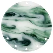 Pendentif - chandelier 43 mm en acétate - Marbré Vert foncé - Blanc x1