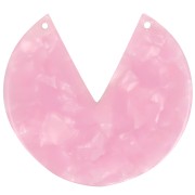 Pendentif rond 2 trous en acétate 43 mm - Ecaille de tortue - Rose nacré x1|raw }}